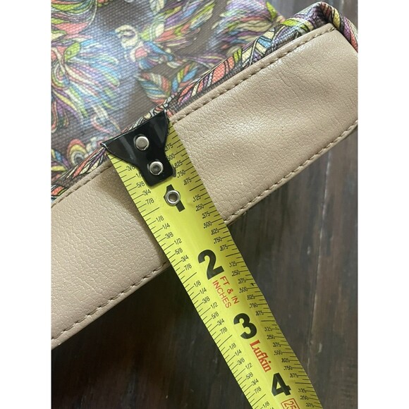 SakRoots Multicolor Bird Floral Crossbody Bag Purse Tan Adjustable Strap Brown - Picture 9 of 16